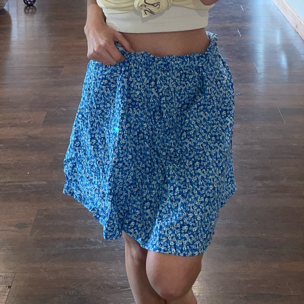 Vintage 70s/80s Floral Blue Skirt